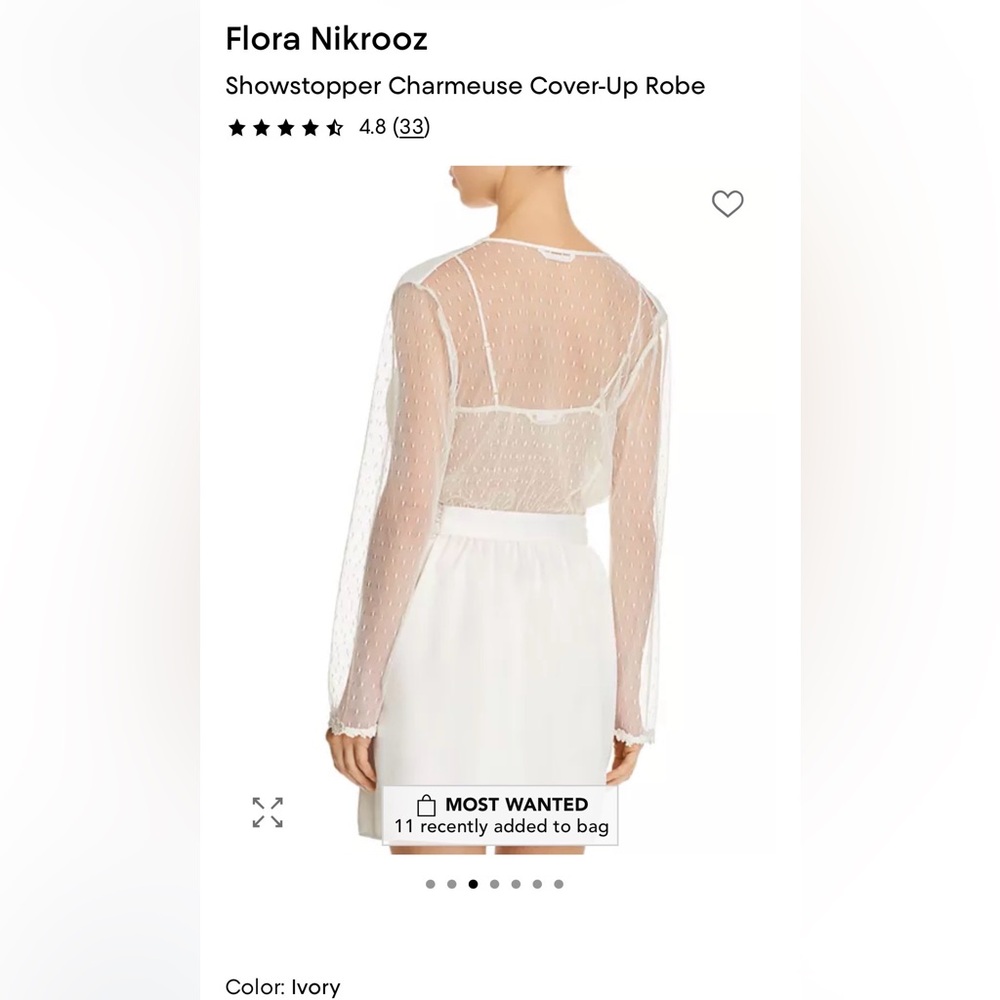 Flora Nikrooz Showstopper Charmeuse Cover-Up Robe small - Picture 3 of 5